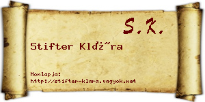 Stifter Klára névjegykártya