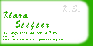 klara stifter business card